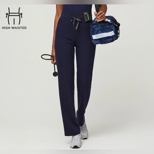 NWT Figs high waisted Livingston navy blue scrub pants